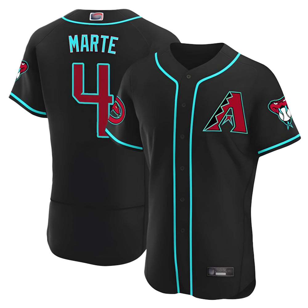 Arizona Diamondbacks #4 Ketel Marte Player Black FEDASGOGE Limited Elite Home Game Stitched Jerseys