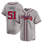 Atlanta Braves #51 Chris Sale Player Gray FEDASGOGE Limited Home Game Stitched Jerseys