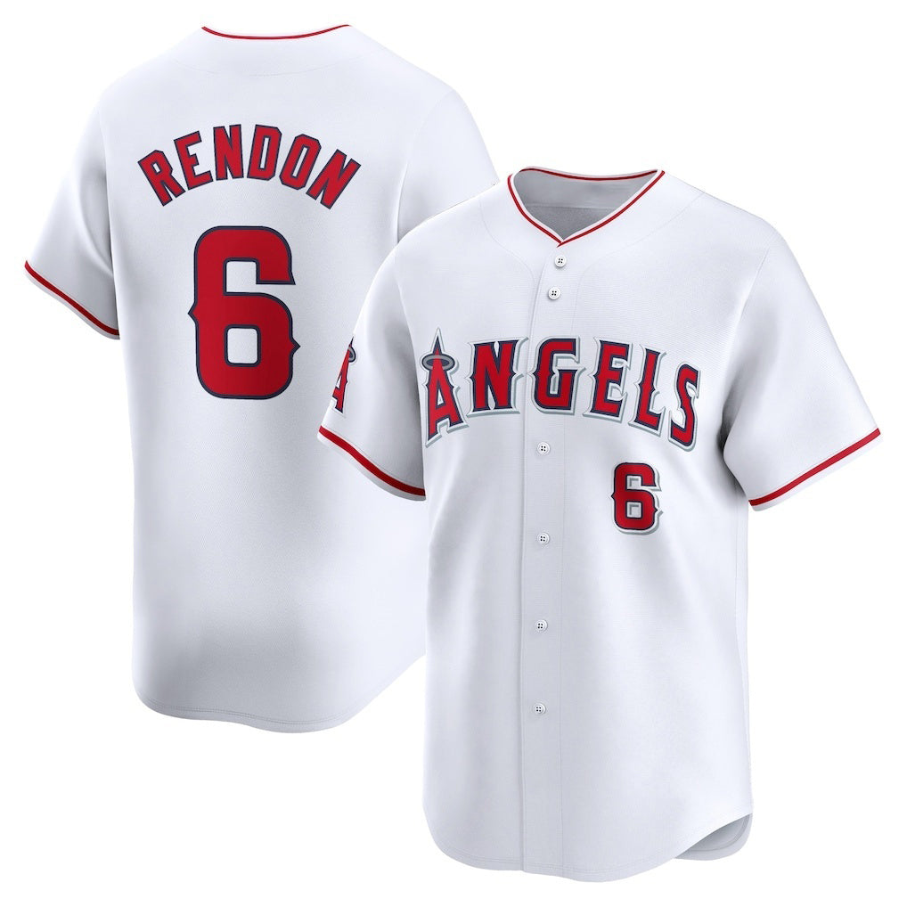 Los Angeles Angels #6 Anthony Rendon White FEDASGOGE Home Limited Player Jersey