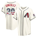 Arizona Diamondbacks #20 Luis Gonzalez Player Cream FEDASGOGE USA 250 Fourth of July Home Game Stitched Jerseys