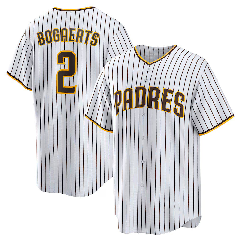 San Diego Padres #2 Xander Bogaerts White-Brown FEDASGOGE Home Official Replica Player Jersey