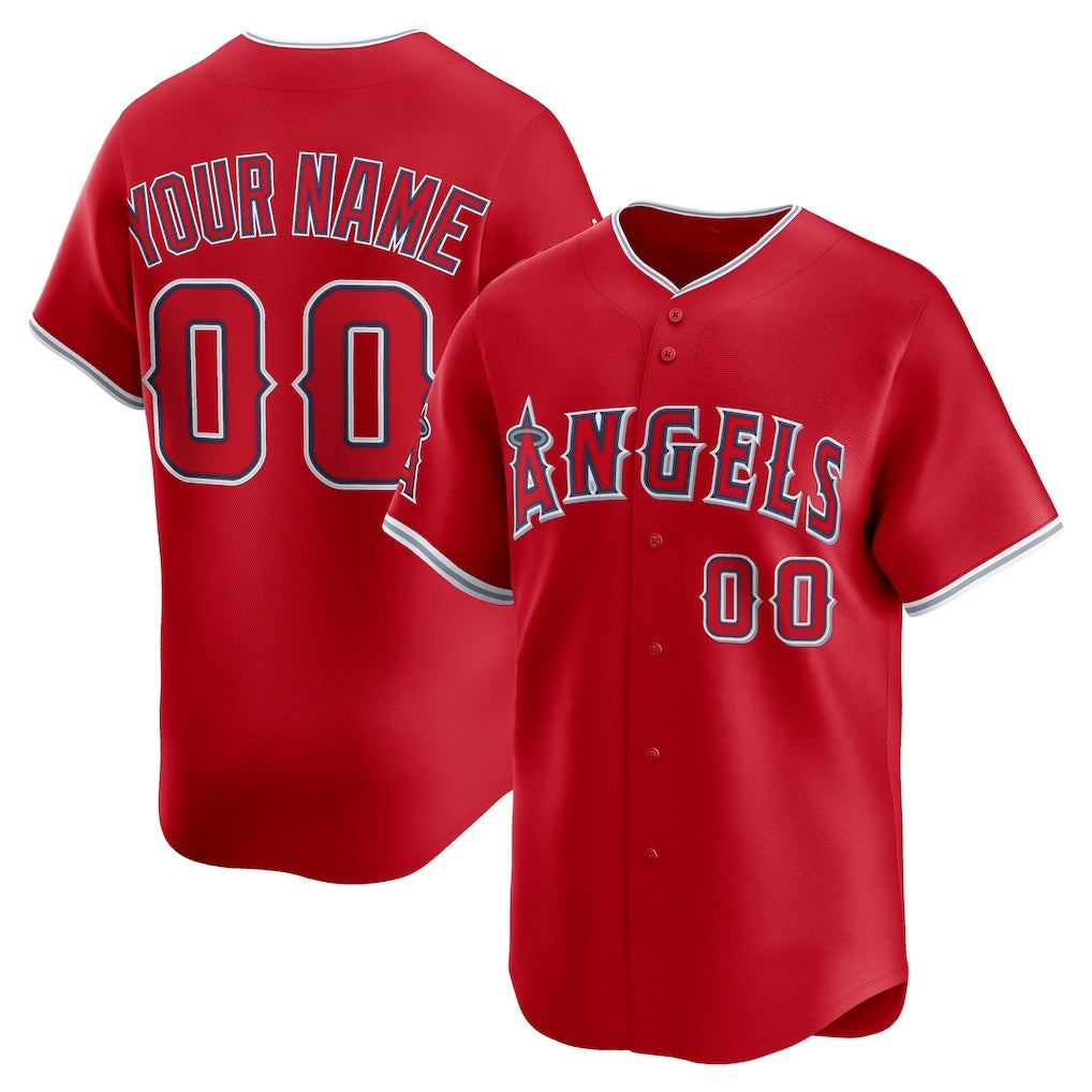 Custom Los Angeles Angels Red FEDASGOGE Alternate Limited Jersey