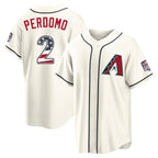 Arizona Diamondbacks #2 Geraldo Perdomo Player Cream FEDASGOGE USA 250 Fourth of July Home Game Stitched Jerseys