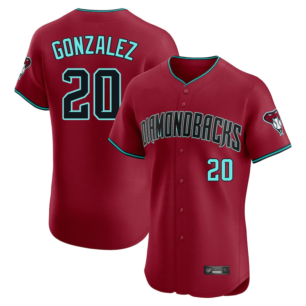Arizona Diamondbacks #20 Luis Gonzalez Player Red FEDASGOGE Limited Elite Home Game Stitched Jerseys