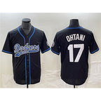 Los Angeles Dodgers #17 Shohei Ohtani Black FEDASGOGE Cool Base With Patch Stitched Jersey 2