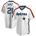 Houston Astros #21 Yainer Diaz Player White FEDASGOGE Cooperstown Collection T-shirt Stitched Jerseys