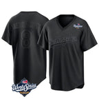 Los Angeles Dodgers #8 Enrique Hern¨¢ndez Player Black FEDASGOGE World Series Pitch Fashion T-shirt Stitched Jerseys