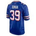 B.Bills #39 Tommy Doman Royal FEDASGOGE Team Game Jersey