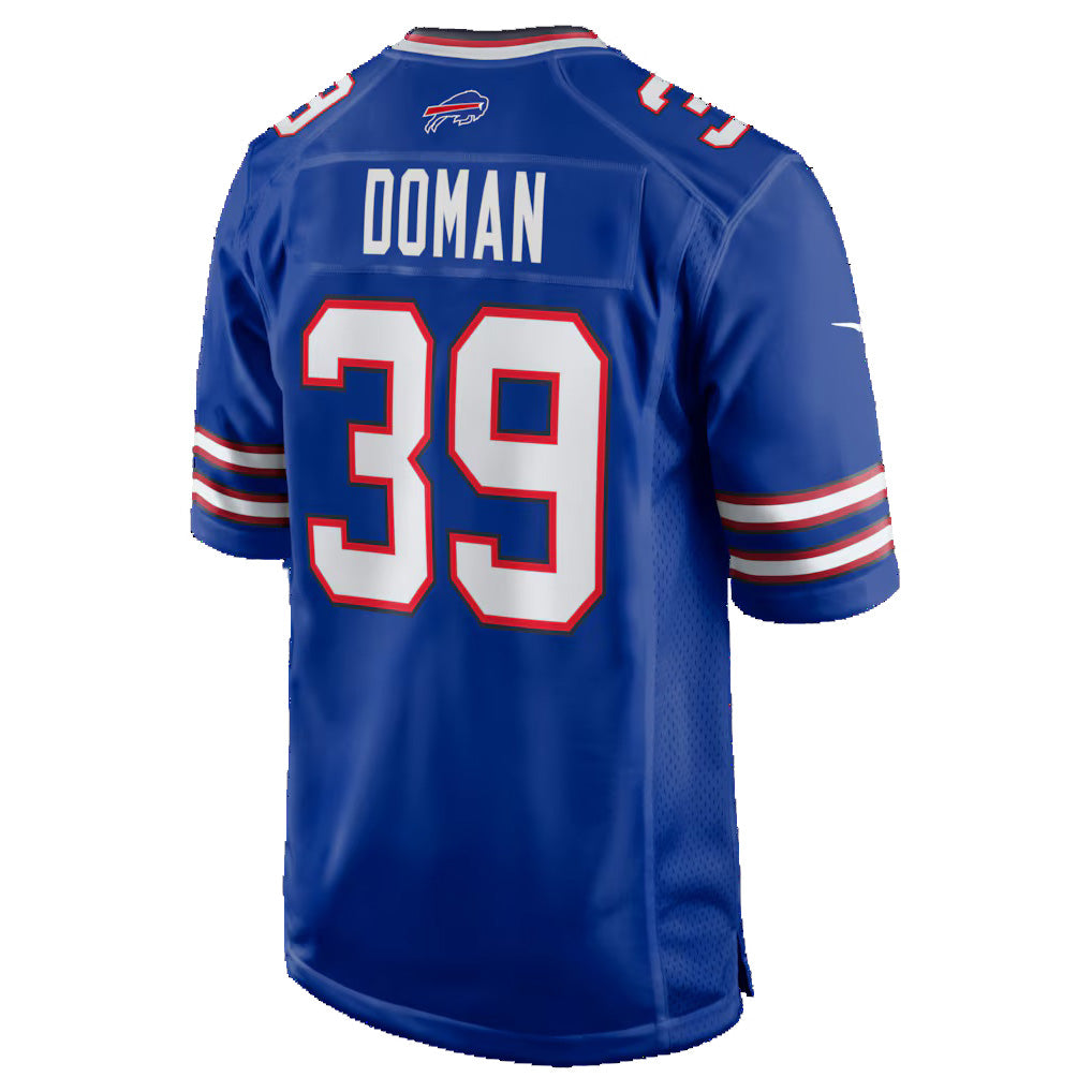 B.Bills #39 Tommy Doman Royal FEDASGOGE Team Game Jersey