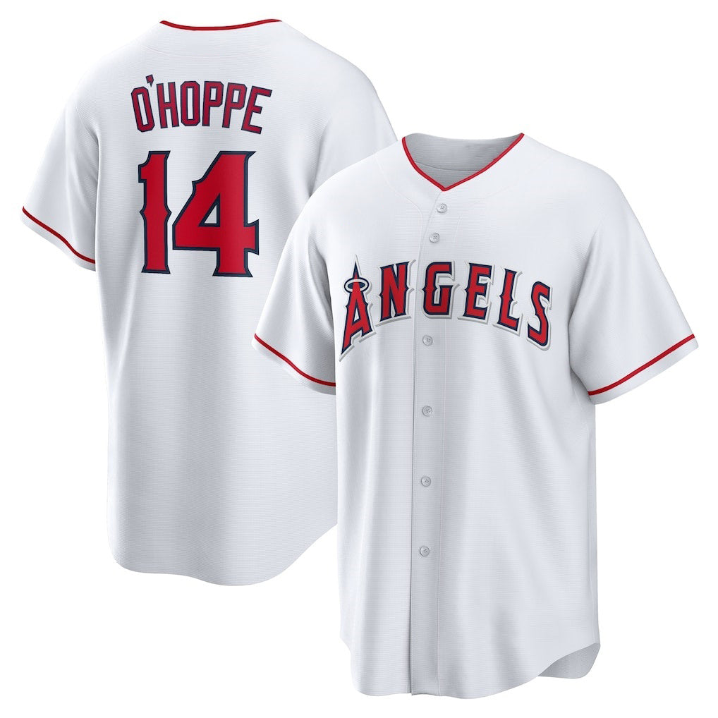 Los Angeles Angels #14 Logan O'Hoppe White FEDASGOGE Home Replica Jersey