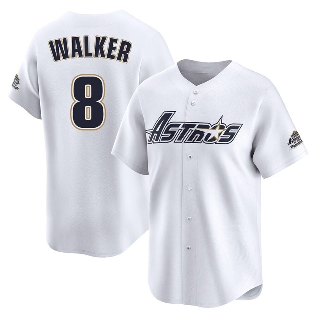 Houston Astros #8 Christian Walker Player White FEDASGOGE Throwback Cooperstown Collection Limited Stitched Jerseys