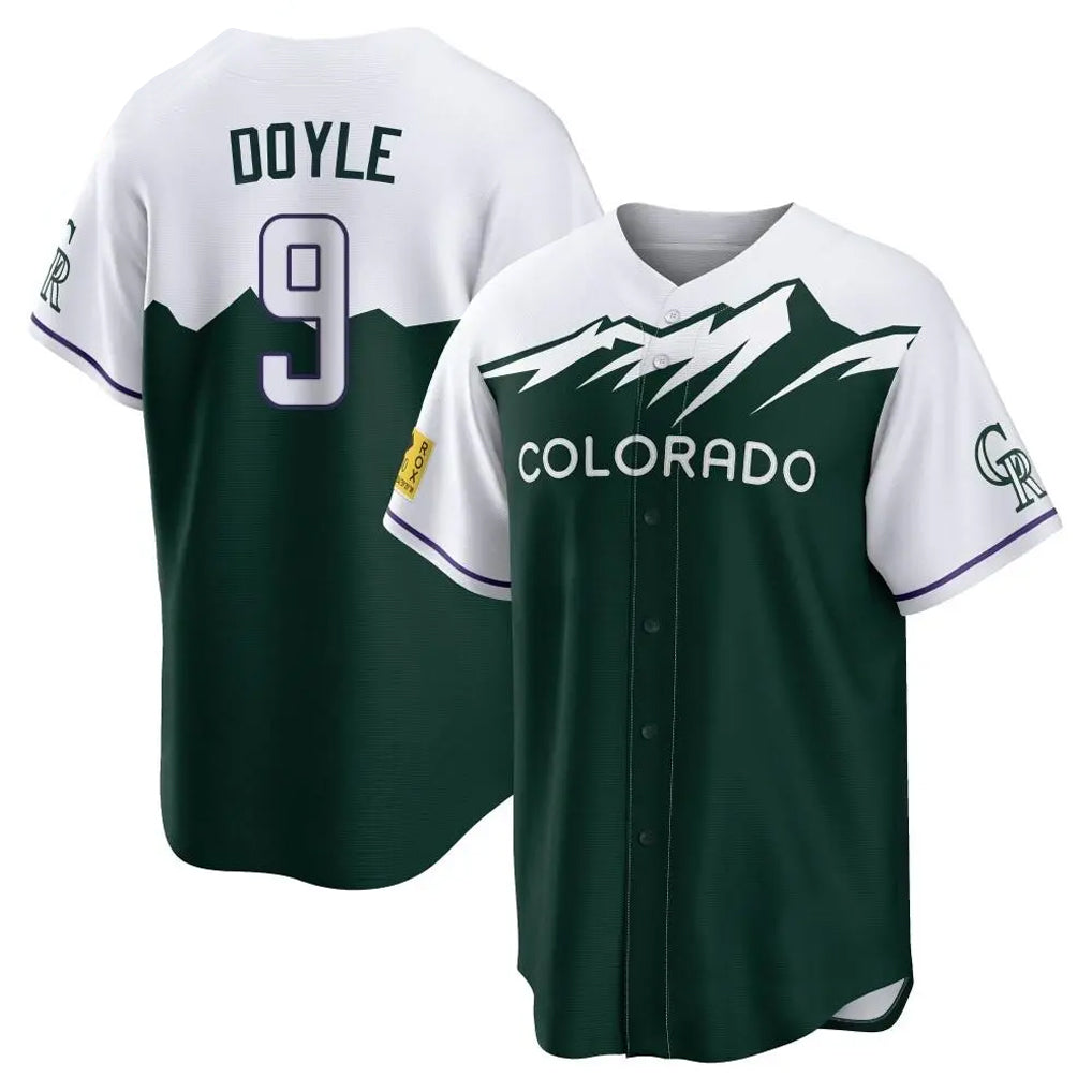 Colorado Rockies #9 Brenton Doyle Player Green FEDASGOGE City Connect Home Game Stitched Jerseys