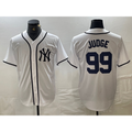 New York Yankees #99 Aaron Judge White FEDASGOGE Fashion Cool Base Jersey