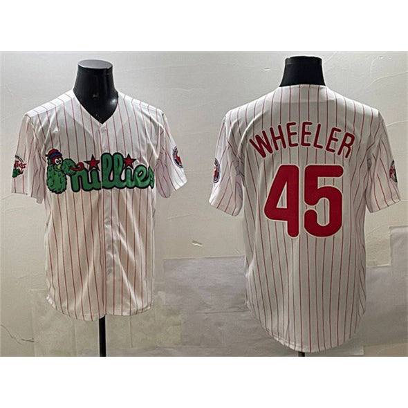 Philadelphia Phillies #45 Zack Wheeler White FEDASGOGE Phanatic Cool Base Stitched Jersey