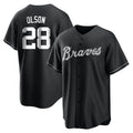 Atlanta Braves #28 Matt Olson Player Black FEDASGOGE Home Game Stitched Jerseys