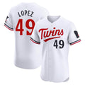 Minnesota Twins #49 Pablo Lopez Player White FEDASGOGEHome Limited Elite Stitched Jerseys