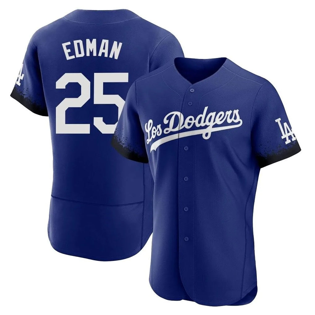 Los Angeles Dodgers #25 Tommy Edman Player Royal FEDASGOGE City Connect Elite Home Stitched Jerseys