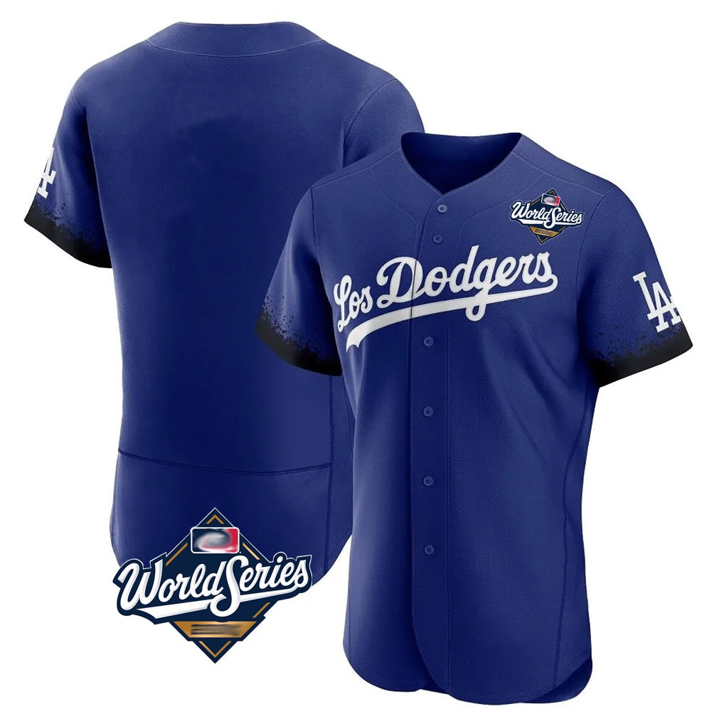 Los Angeles Dodgers Blank Player Royal FEDASGOGE City Connect Elite Home World Series Stitched Jerseys