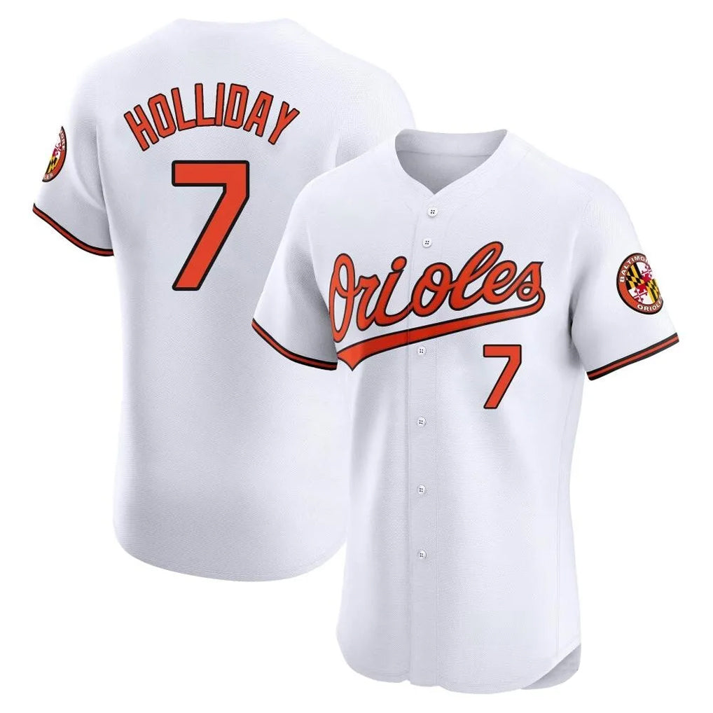 Baltimore Orioles #7 Jackson Holliday Player White FEDASGOGE Limited Elite Home Game Stitched Jerseys