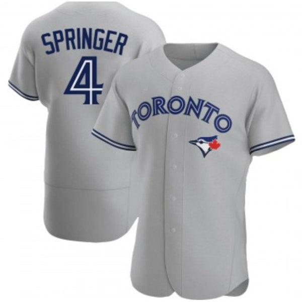 Toronto Blue Jays #4 George Springer Gray FEDASGOGE Flex Base Stitched Jersey