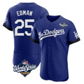 Los Angeles Dodgers #25 Tommy Edman Player Royal FEDASGOGE World Series City Connect Elite Home Stitched Jerseys