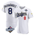 Los Angeles Dodgers #8 Enrique Hern¨¢ndez Player Gold White FEDASGOGE World Series 2026 Collection Stadium Limited Elite Stitched Jerseys