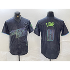 Tampa Bay Rays #8 Brandon Lowe Charcoal FEDASGOGE 2024 City Connect Limited Cool Base Jersey
