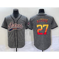 Houston Astros #27 Jose Altuve Grey FEDASGOGE Gridiron Cool Base Stitched Jersey