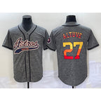 Houston Astros #27 Jose Altuve Grey FEDASGOGE Gridiron Cool Base Stitched Jersey