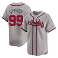Atlanta Braves #99 Spencer Strider Player Gray FEDASGOGE Limited Home Game Stitched Jerseys