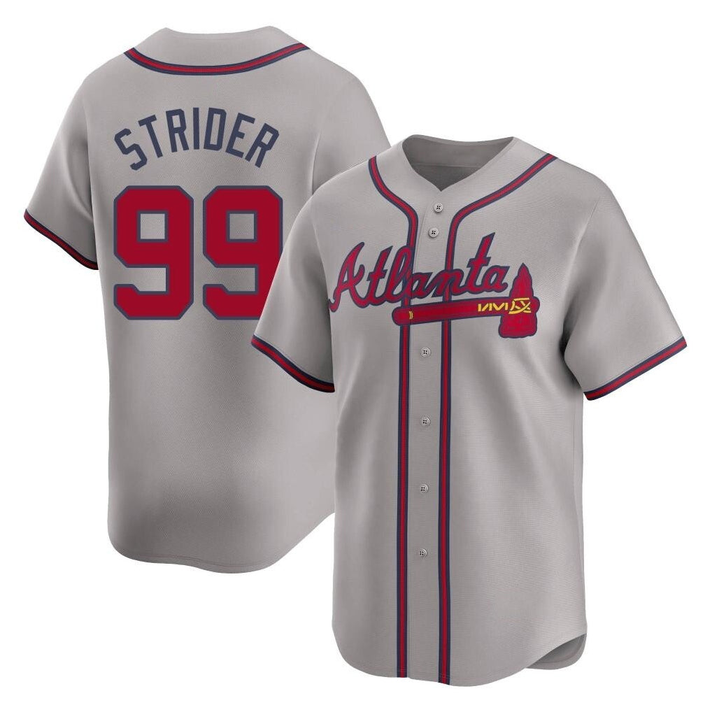 Atlanta Braves #99 Spencer Strider Player Gray FEDASGOGE Limited Home Game Stitched Jerseys