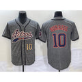 Houston Astros #10 Yuli Gurriel Number Grey FEDASGOGE Gridiron Cool Base Stitched Jersey