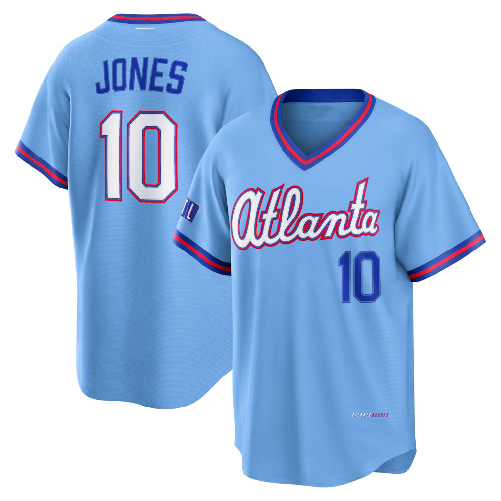 Atlanta Braves #10 Chipper Jones Powder Blue FEDASGOGE 2026 City Connect Stadium Jersey