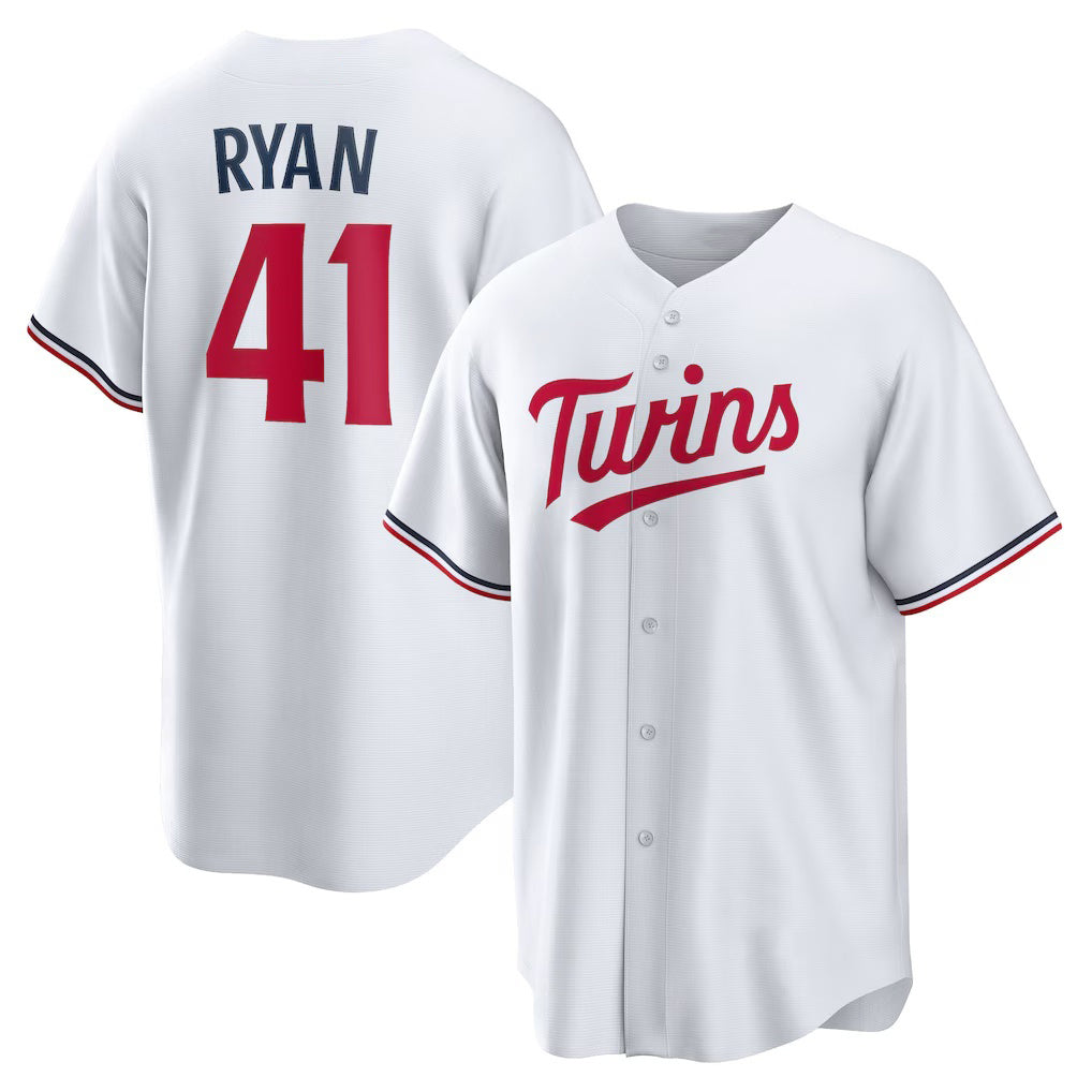 Minnesota Twins #41 Joe Ryan White FEDASGOGE Home Replica Player Jersey