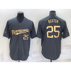 Minnesota Twins #25 Byron Buxton Number Grey FEDASGOGE 2022 All Star Stitched Cool Base Jersey