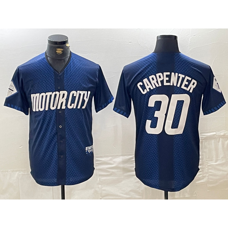 Detroit Tigers #30 Kerry Carpenter 2024 Navy FEDASGOGE City Connect Cool Base Limited Stitched Jersey