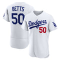 Los Angeles Dodgers #50 Mookie Betts White FEDASGOGE Home Authentic Jersey