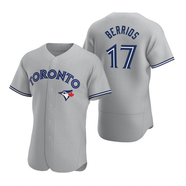 Toronto Blue Jays #17 Jose Berrios Gray FEDASGOGE Road Flex Base Player Jersey