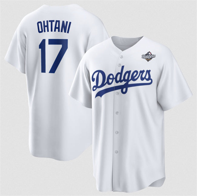 Los Angeles Dodgers #17 Shohei Ohtani White FEDASGOGE 2025 World Series Home Cool Base Stitched Jersey
