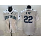 Seattle Mariners #22 Bryan Woo White FEDASGOGE Cool Base Stitched Jersey