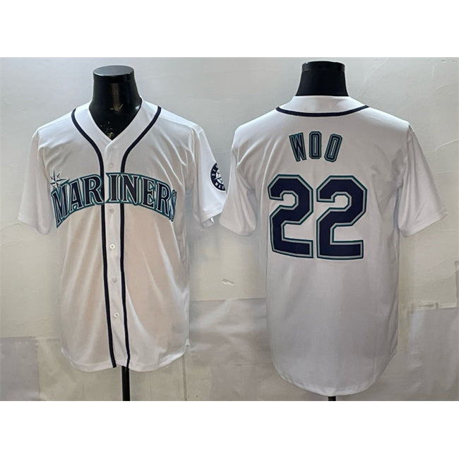Seattle Mariners #22 Bryan Woo White FEDASGOGE Cool Base Stitched Jersey