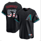 Arizona Diamondbacks #57 Eduardo Rodriguez Player Black FEDASGOGE USA 250 Fourth of July Home Game Stitched Jerseys