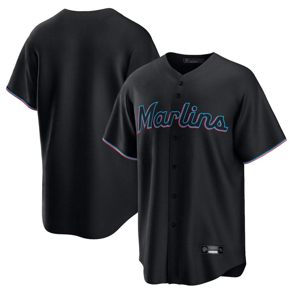Miami Marlins Blank Player Black FEDASGOGE Home Game Stitched Jerseys