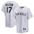 Colorado Rockies #17 Todd Helton Player White FEDASGOGE Game Home Stitched Jerseys