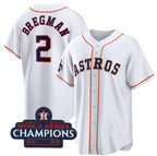 Houston Astros #2 Alex Bregman White FEDASGOGE 2022 World Series Champions Home Stitched Jersey