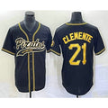 Pittsburgh Pirates #21 Roberto Clemente Black FEDASGOGE Cool Base Stitched Jersey