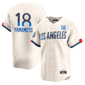 Los Angeles Dodgers #18 Yoshinobu Yamamoto Player Cream FEDASGOGE City Connect Limited Home Stitched Jerseys