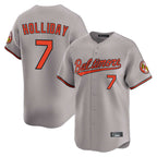 Baltimore Orioles #7 Jackson Holliday Player Gray FEDASGOGE Limited Home Game Stitched Jerseys