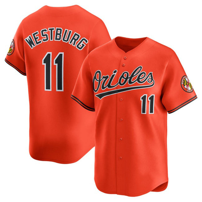Baltimore Orioles #11 Jordan Westburg Orange FEDASGOGE 2025 2nd Alternate Limited Cool Base Stitched Jersey