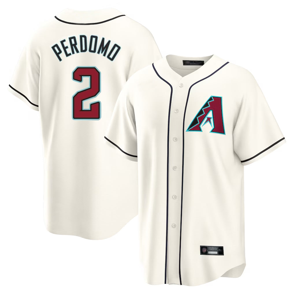 Arizona Diamondbacks #2 Geraldo Perdomo Player Cream FEDASGOGE Home Game Stitched Jerseys